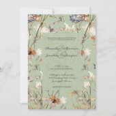 Invitation Fleurs sauvages de pays sur le Mariage Sage Green (Devant)