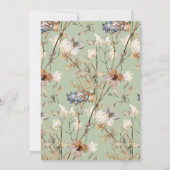 Invitation Fleurs sauvages de pays sur le Mariage Sage Green (Dos)