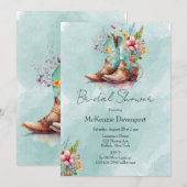 Invitation Fleurs sauvages de poupées de poupées Aqua Fête de (Devant / Derrière)