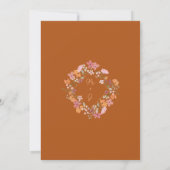 Invitation Fleurs sauvages de prairie boho initiales mariage (Dos)