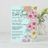 Invitation Fleurs sauvages de printemps dynamiques sur Fête d (Debout devant)