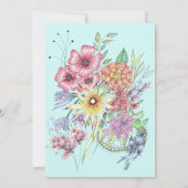 Invitation Fleurs sauvages de printemps dynamiques sur Fête d (Dos)