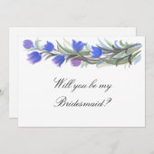 Invitation Fleurs sauvages de sauge bleue être ma proposition (Devant / Derrière)