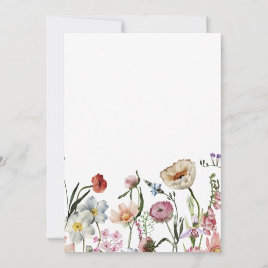 Invitation Fleurs sauvages délicates Wreath Garden Mariage (Dos)