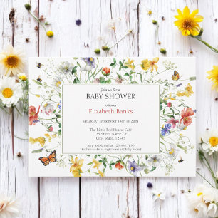 Invitation Fleurs sauvages des Prairies, abeilles, papillons 
