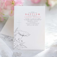 Fleurs sauvages dessinés à la main Élégant Baptême