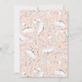 Invitation Fleurs sauvages dessinés à la main Élégant Peach C (Dos)