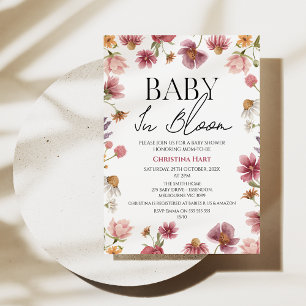 Invitation Fleurs sauvages d'été bébé dans le Baby shower en 