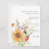 Invitation Fleurs sauvages d'été rustiques et tournesols (Devant)