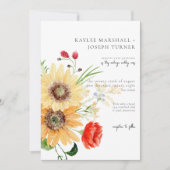 Invitation Fleurs sauvages d'été rustiques & Tournesols (Devant)