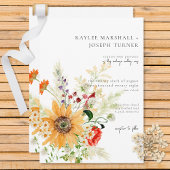 Invitation Fleurs sauvages d'été rustiques & Tournesols