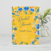 Invitation Fleurs sauvages du pays brillant script douche nup (Debout devant)