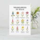 Invitation Fleurs sauvages du Texas dans le style aquarelle (Debout devant)