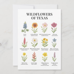 Invitation Fleurs sauvages du Texas dans le style aquarelle