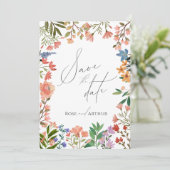 Invitation Fleurs Sauvages Écrit Prévenez de la Date (Debout devant)