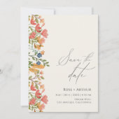 Invitation Fleurs Sauvages Écriture Faire Part de Date de Mar (Devant)