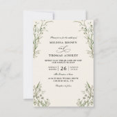 Invitation Fleurs sauvages Élégant Mariage Moderne Code QR Bu (Devant)