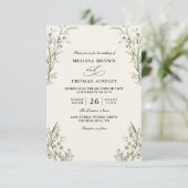 Invitation Fleurs sauvages Élégant Mariage Moderne Code QR Bu (Debout devant)