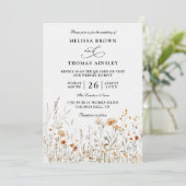 Invitation Fleurs sauvages Élégant Mariage Moderne Code QR Bu (Debout devant)