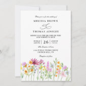 Invitation Fleurs sauvages Élégant Moderne Chic Code QR Maria (Devant)