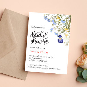 Invitation Fleurs Sauvages Élégantes de Prairie Estivale pour