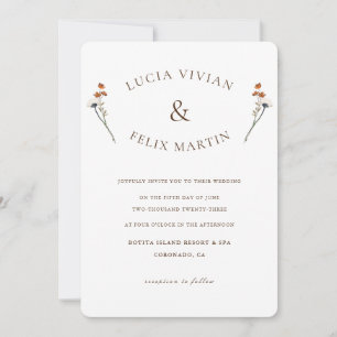 Invitation Fleurs sauvages Élégants du budget tout en un Mari