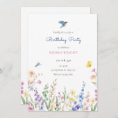 Invitation Fleurs sauvages esthétiques (Devant / Derrière)