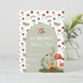 Invitation Fleurs sauvages et champignons Anniversaire (Debout devant)