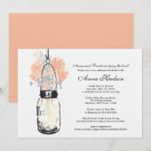 Invitation Fleurs sauvages et Fête des mariées Mason Jar (Devant / Derrière)