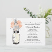 Invitation Fleurs sauvages et Fête des mariées Mason Jar (Debout devant)