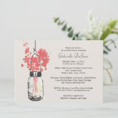 Invitation Fleurs sauvages et Fête des mariées Mason Jar (Debout devant)