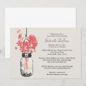 Invitation Fleurs sauvages et Fête des mariées Mason Jar (Devant / Derrière)