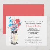 Invitation Fleurs sauvages et Fête des mariées Mason Jar (Devant / Derrière)