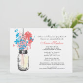 Invitation Fleurs sauvages et Fête des mariées Mason Jar (Debout devant)