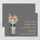 Invitation Fleurs sauvages et Fête des mariées Mason Jar (Devant / Derrière)
