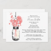 Invitation Fleurs sauvages et Fête des mariées Mason Jar (Devant / Derrière)