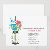 Invitation Fleurs sauvages et Fête des mariées Mason Jar (Devant / Derrière)
