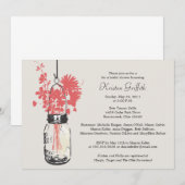 Invitation Fleurs sauvages et Fête des mariées Mason Jar (Devant / Derrière)