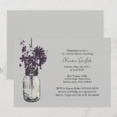 Invitation Fleurs sauvages et Fête des mariées Mason Jar (Devant / Derrière)