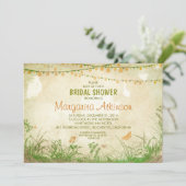 Invitation fleurs sauvages et lampes à cordes douche de nage (Debout devant)