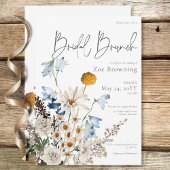 Invitation Fleurs sauvages et marguerites Rustique Bleu Brunc