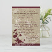 Invitation Fleurs sauvages et Mariage Burlap (Debout devant)