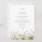 Invitation Fleurs sauvages et Mariage photo (Devant)