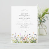 Invitation Fleurs sauvages et Mariage photo (Debout devant)
