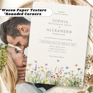 Invitation Fleurs sauvages et Mariage photo