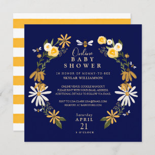 Invitation Fleurs sauvages et miel Bee Floral Baby shower en