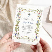 Invitation Fleurs sauvages et papillons Boho | Première commu