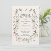 Invitation Fleurs sauvages et papillons Fête des mariées flor (Debout devant)