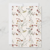 Invitation Fleurs sauvages et papillons Fête des mariées flor (Dos)