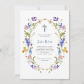 Invitation Fleurs sauvages et papillons | Photo Retour Baptêm (Devant)